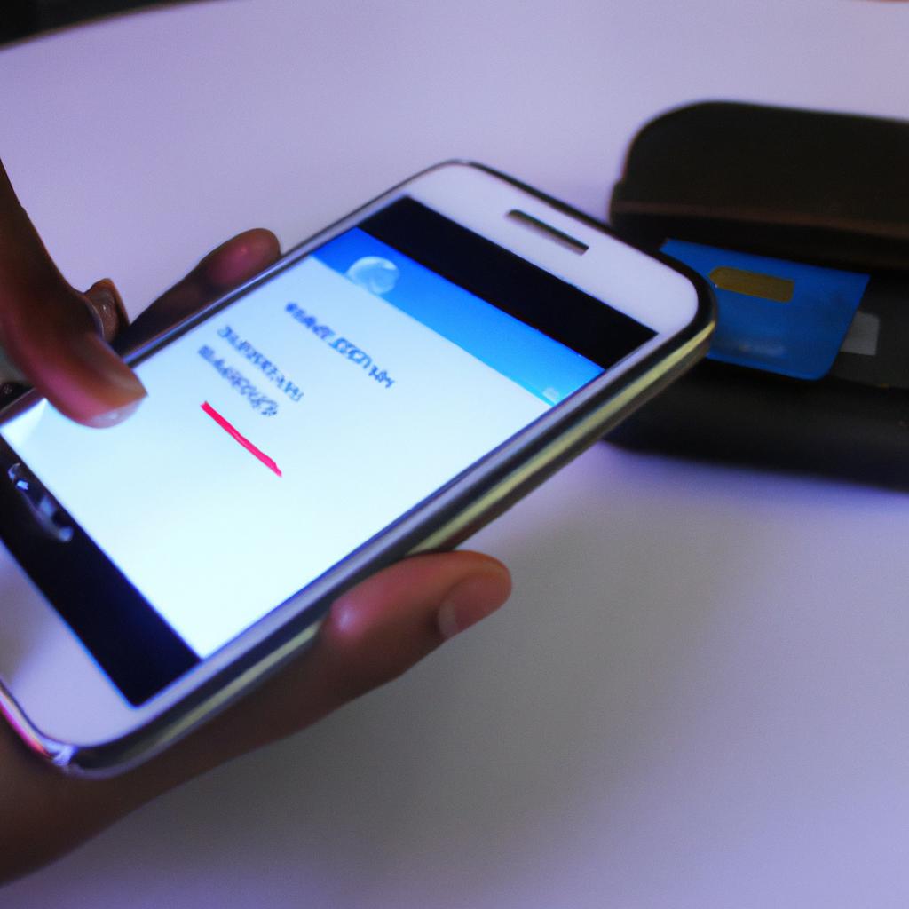 Person using mobile payment app