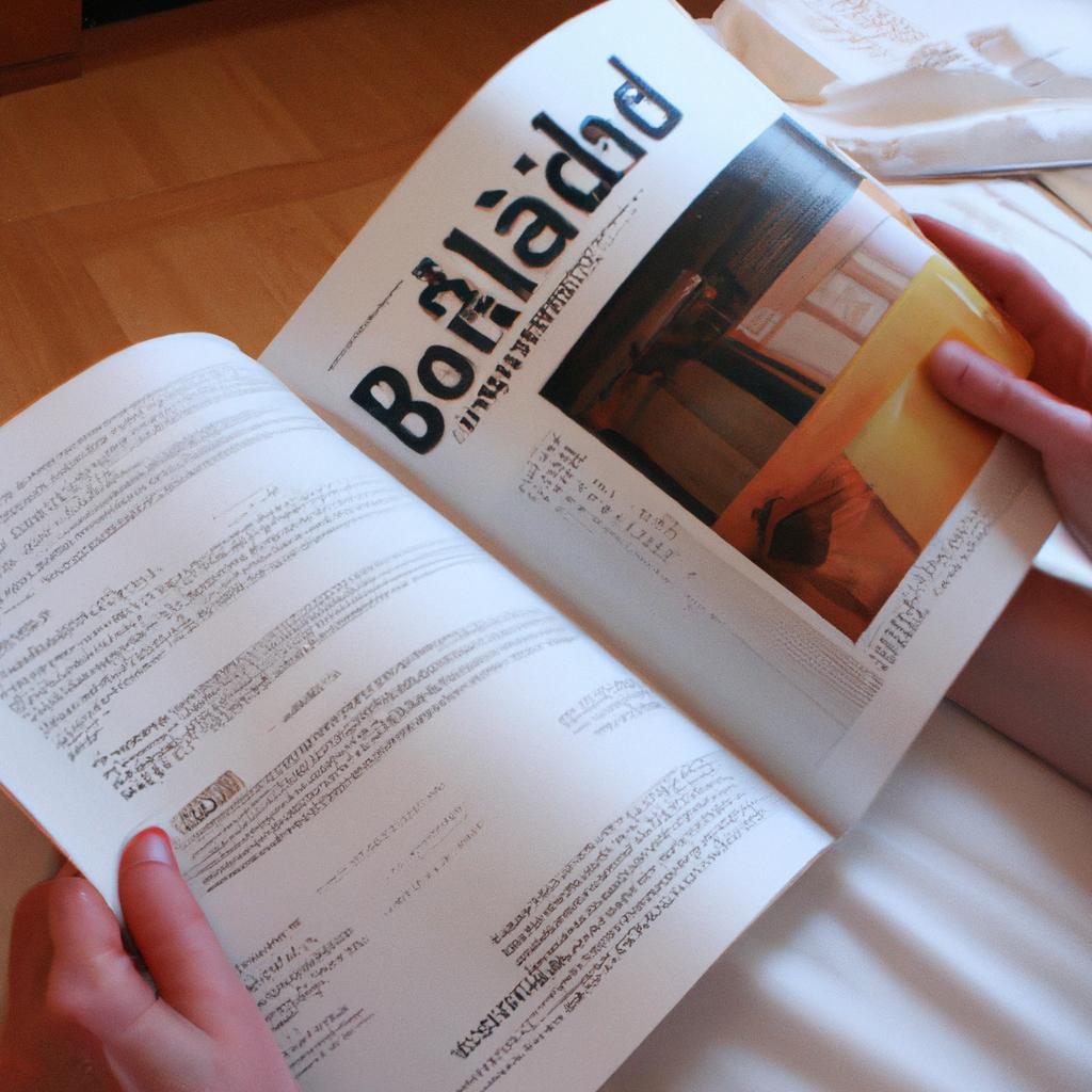 Person reading bed and breakfast brochure